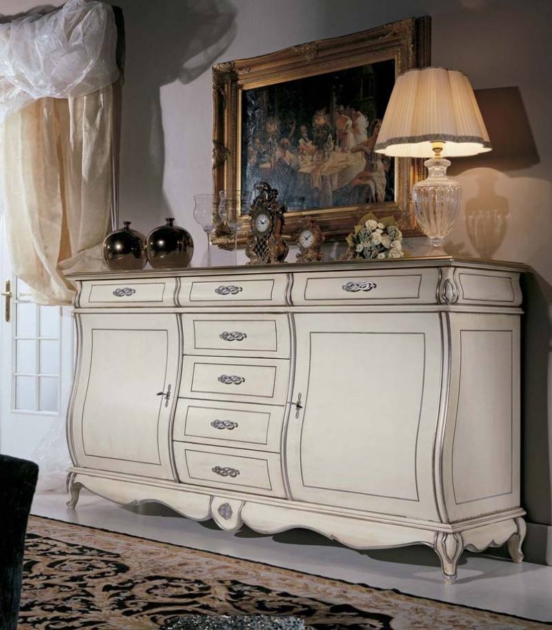 Bufet 2usi 7 sertare (Alb)